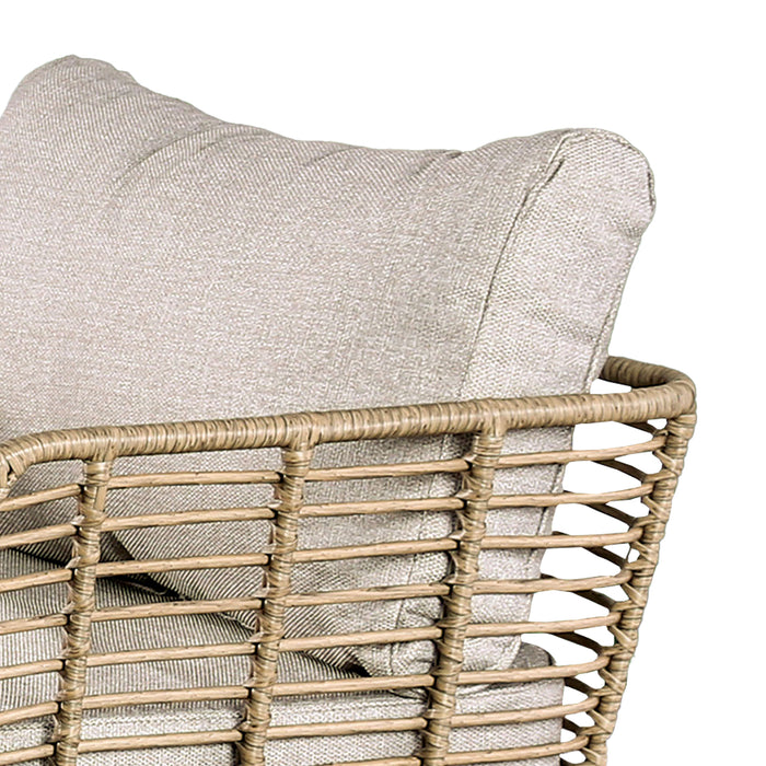 Juego de muebles de exterior de 4 piezas con sofá de dos plazas, conjunto de conversación de cuerda para patio con cojines para patio, piscina y jardín.