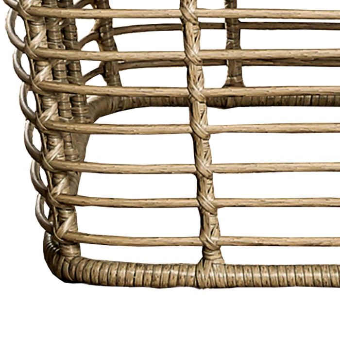 Juego de muebles de exterior de 4 piezas con sofá de dos plazas, conjunto de conversación de cuerda para patio con cojines para patio, piscina y jardín.
