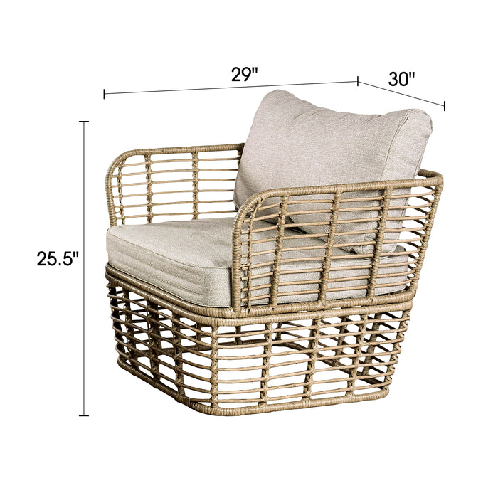 Juego de muebles de exterior de 4 piezas con sofá de dos plazas, conjunto de conversación de cuerda para patio con cojines para patio, piscina y jardín.