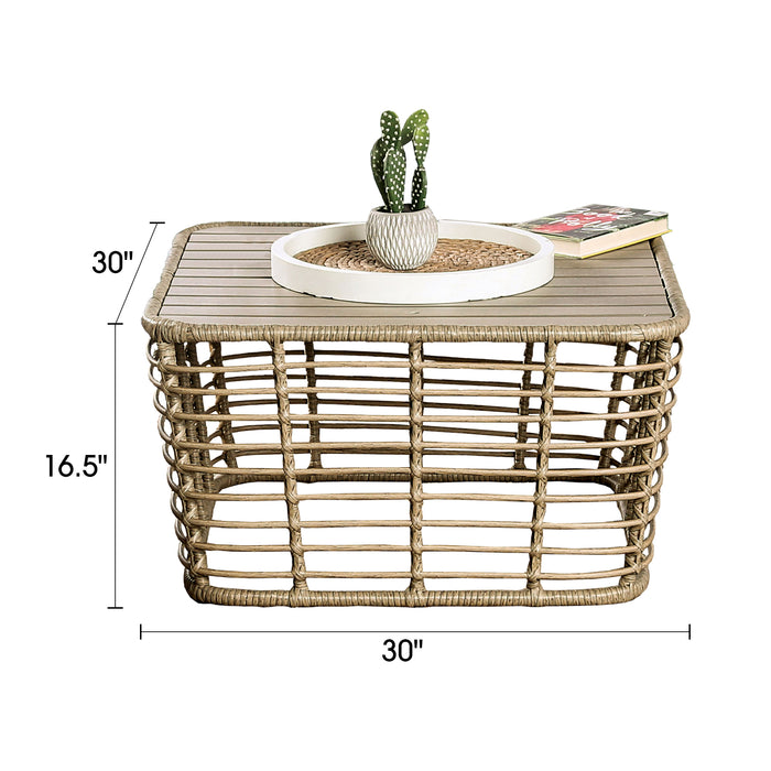 Juego de muebles de exterior de 4 piezas con sofá de dos plazas, conjunto de conversación de cuerda para patio con cojines para patio, piscina y jardín.