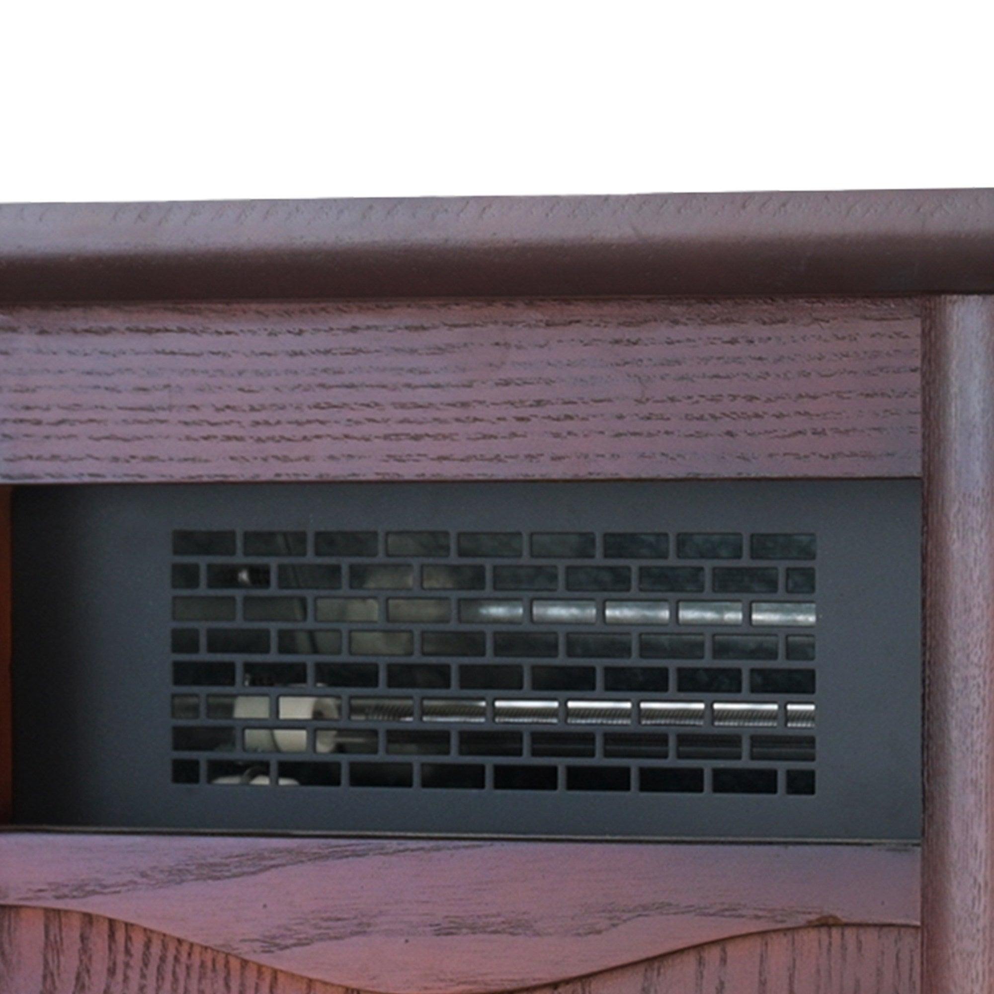 Calentador de madera infrarrojo de cuarzo de 1500 vatios con gabinete eléctrico, pantalla digital LED, control remoto y temporizador.
