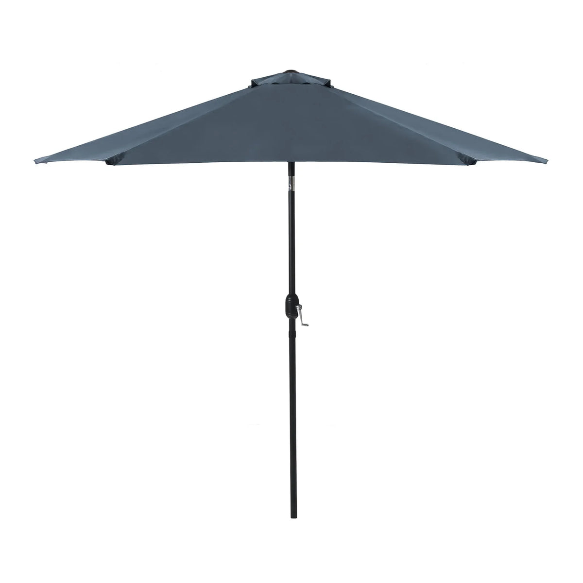 half round patio umbrella with tilt-and-crank Easton 9 ft. Aluminum Market Crank Lift Base Constructed of durable steel 9-Feet Steel Navy No-tilt Half-round