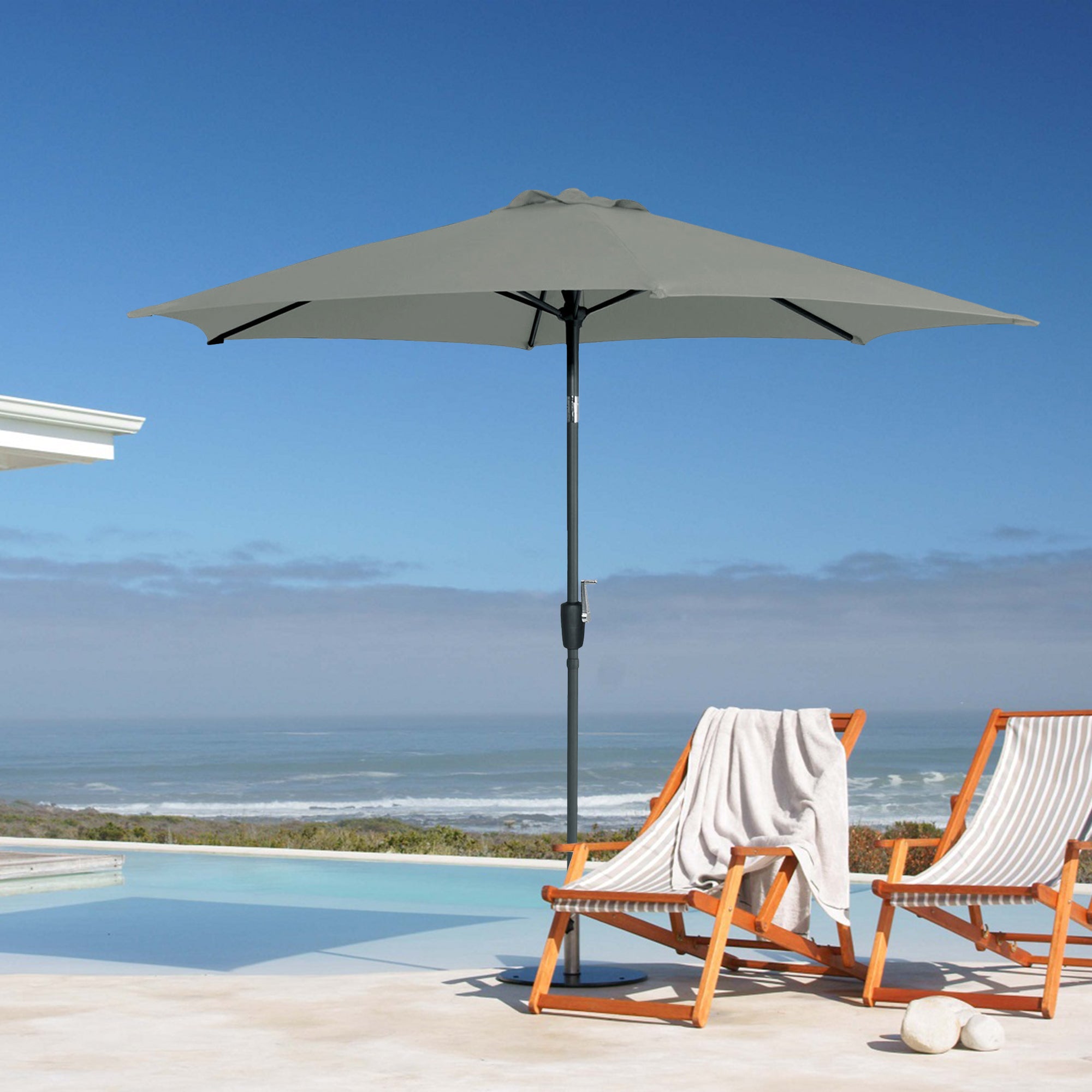 Halo Modern 8.8' Outdoor Tilting Umbrella Tilt-Adjustable with UV 50+, Base Excluded