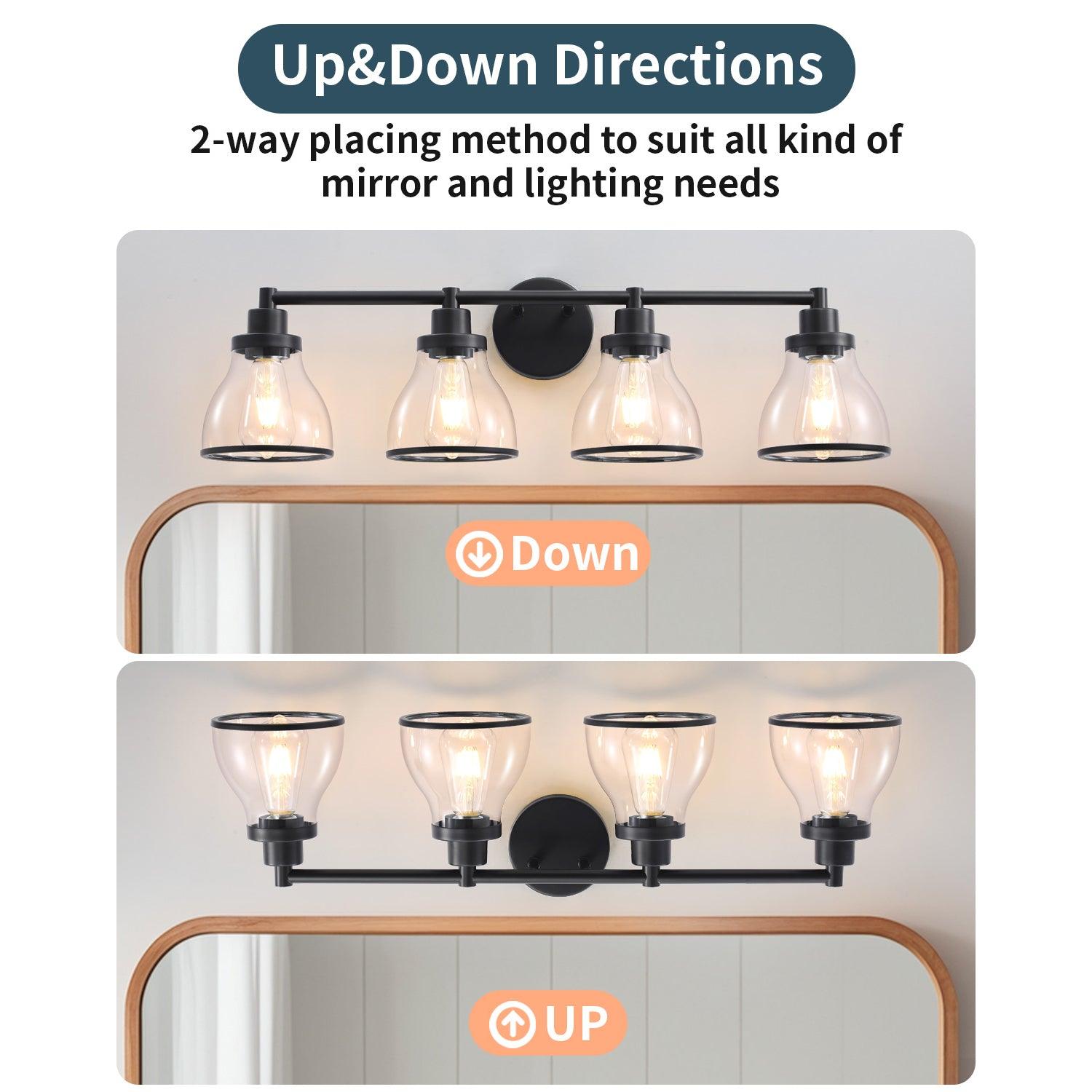 Lámpara de tocador de baño moderna Hermosa de 4 luces