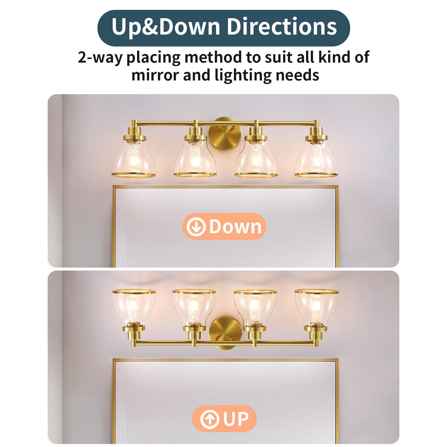 Lámpara de tocador de baño moderna Hermosa de 4 luces