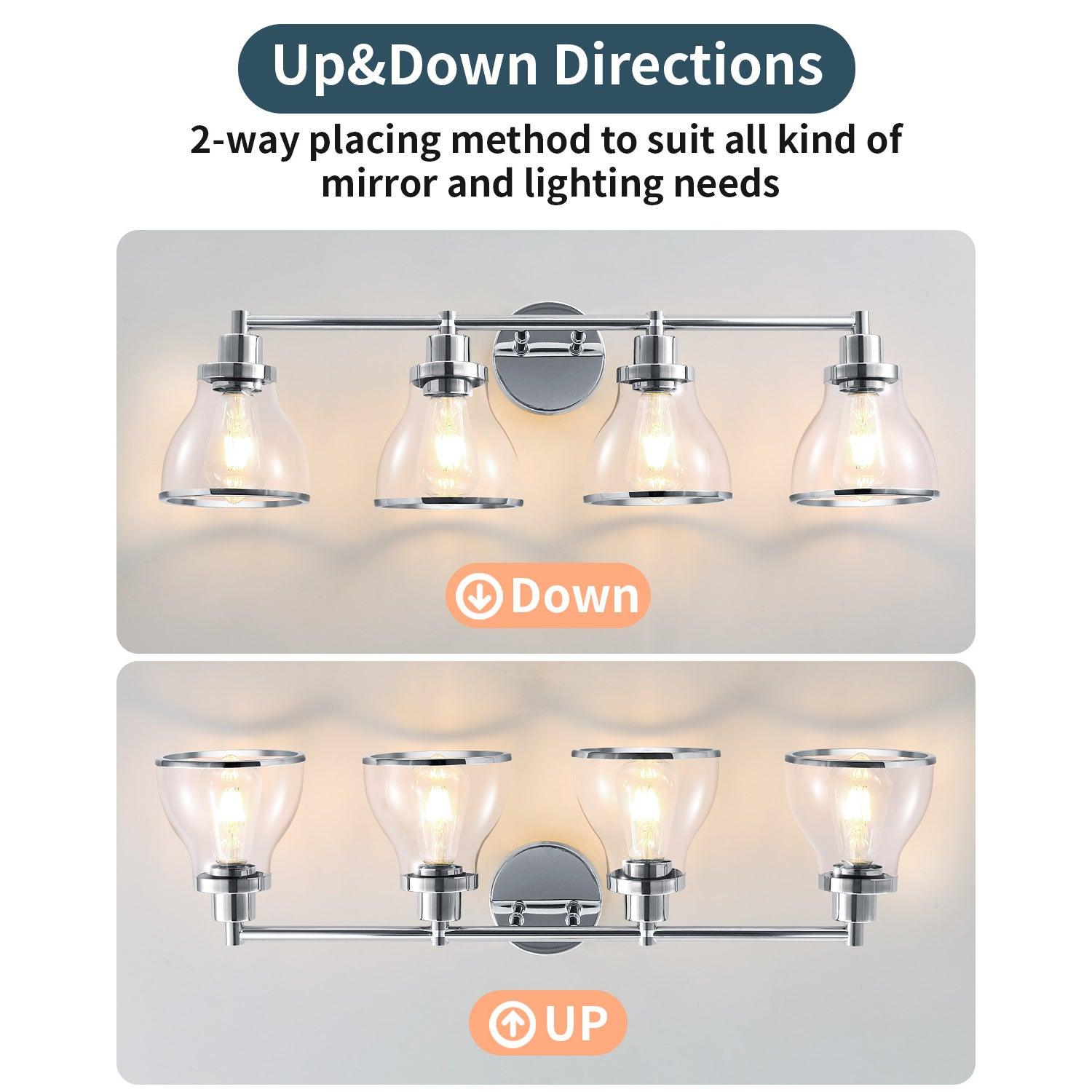 Lámpara de tocador de baño moderna Hermosa de 4 luces