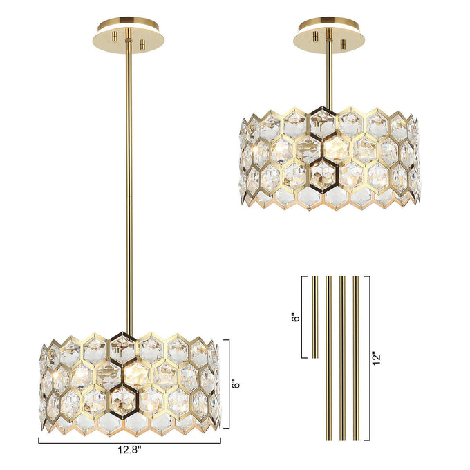 13 Inch Modern Golden 3-Light Pendant Lighting for Living Room