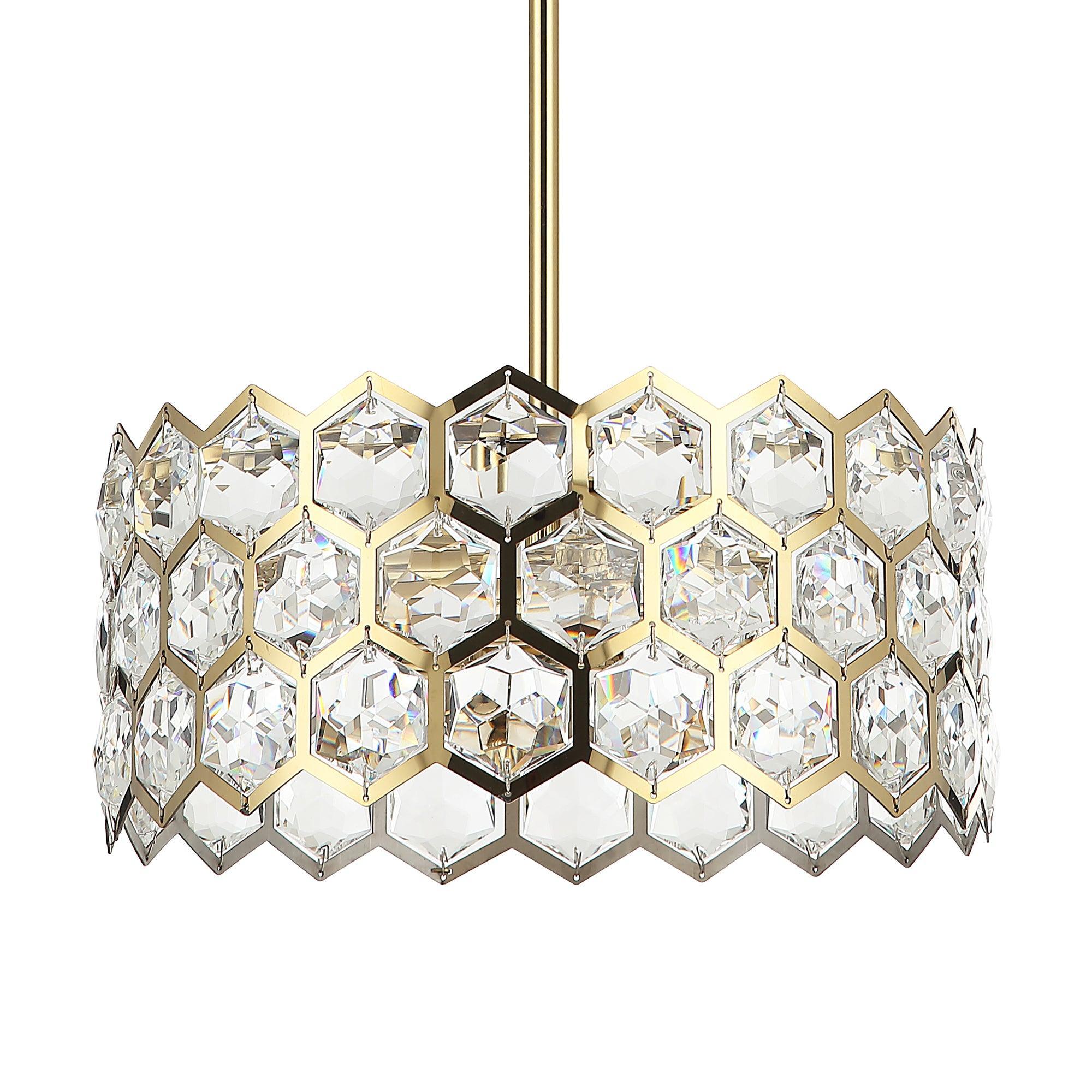 Lámpara colgante moderna dorada de 3 luces de 13 pulgadas para sala de estar