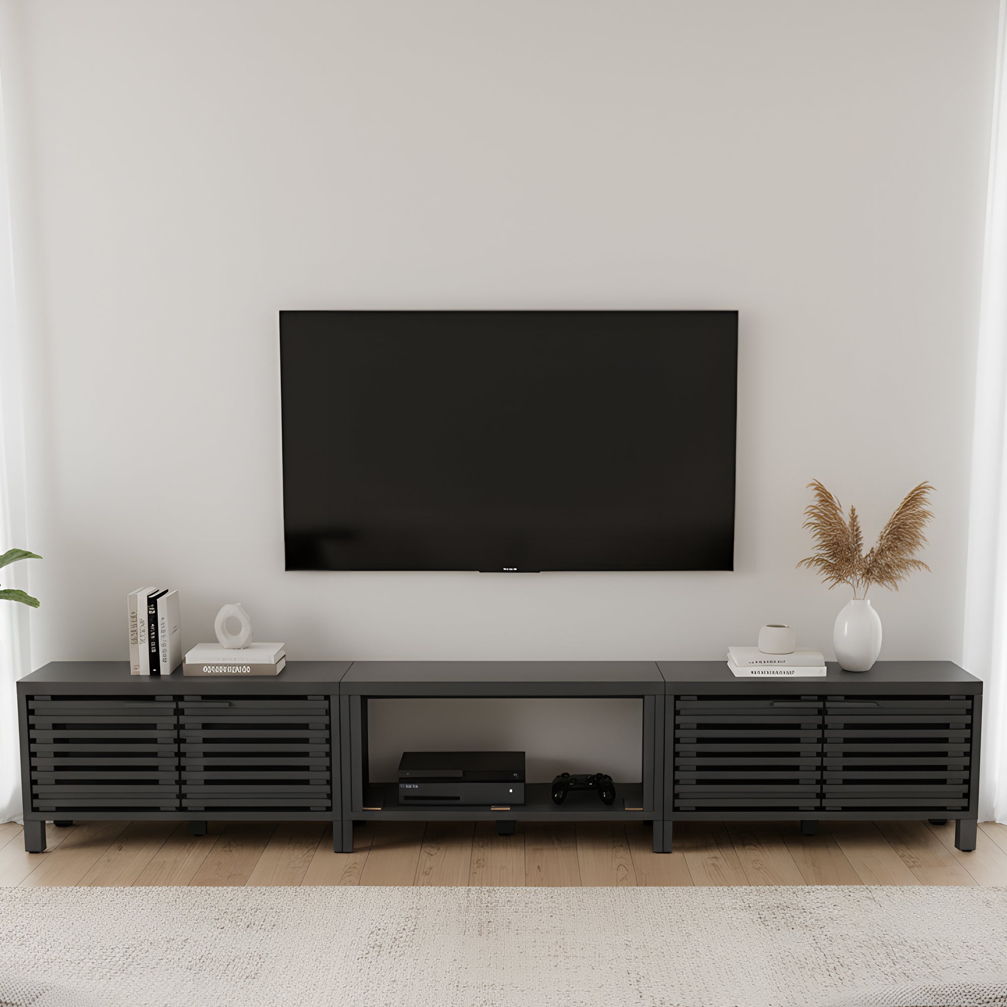 115 Inch Electric Fireplace TV Stand with 36 Inch Electric Fireplace For Living Room