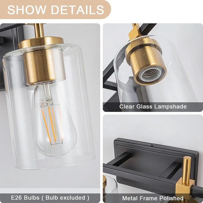 Jasper Modern Clear Glass 5-Light Bathroom Vanity Light
