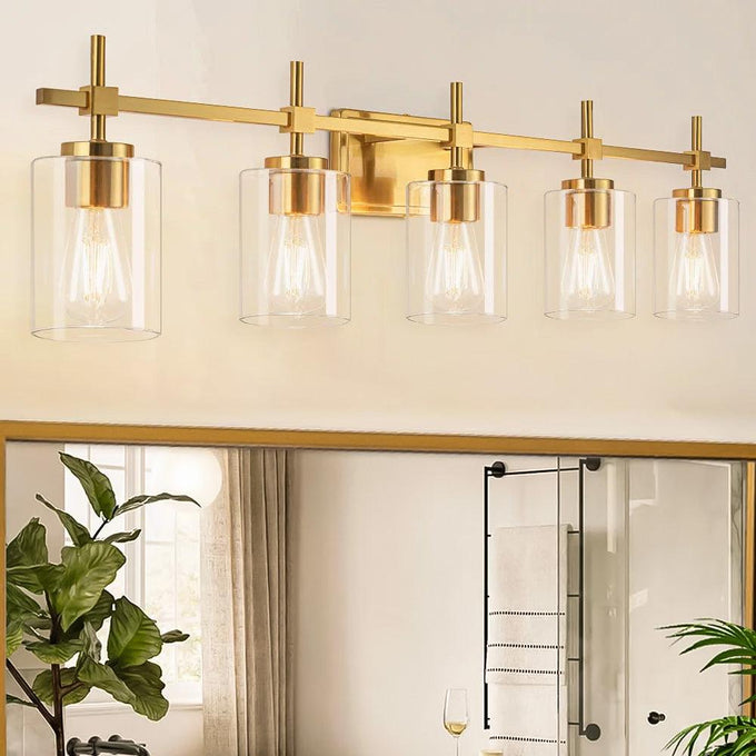 Jasper Modern Clear Glass 5-Light Bathroom Vanity Light