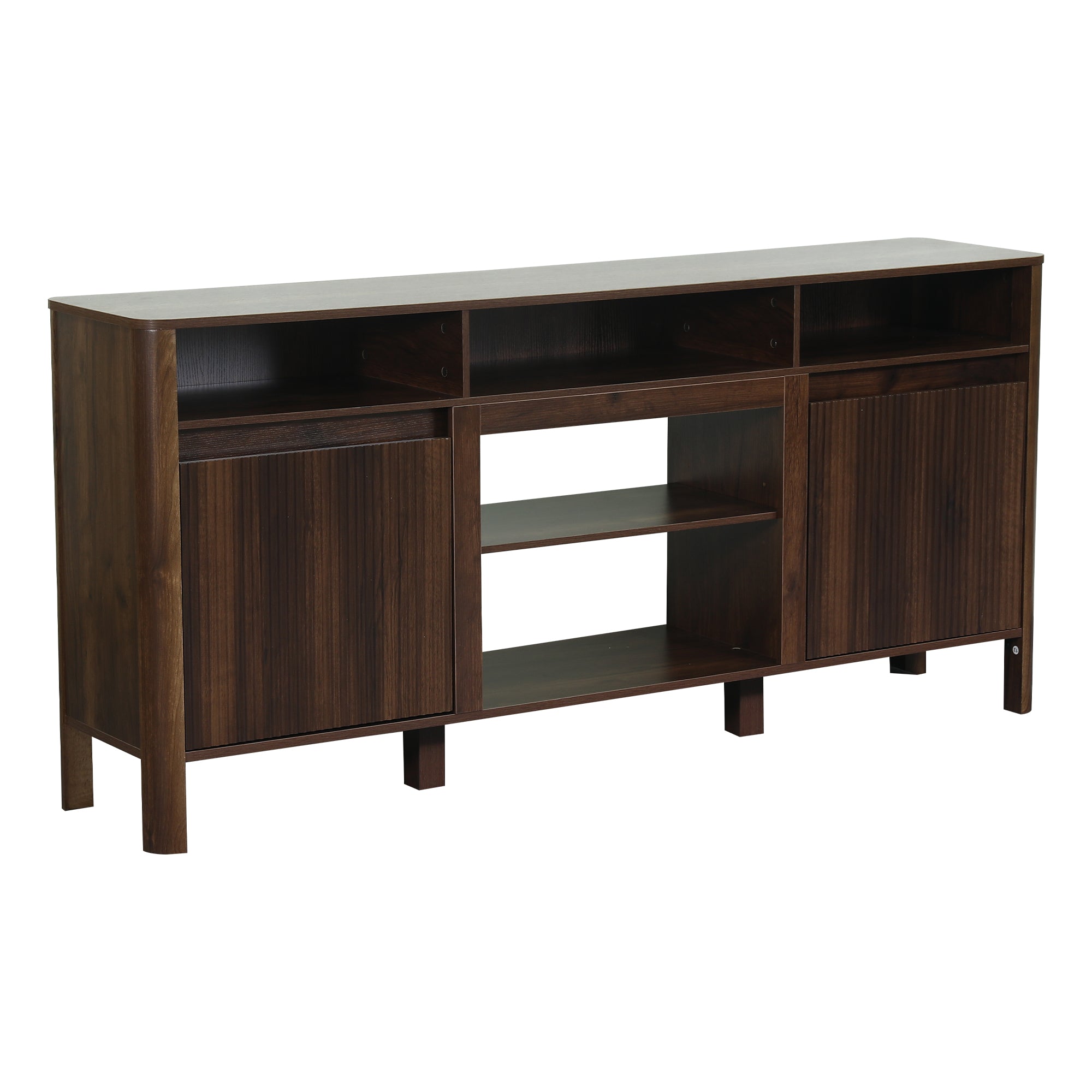 68 Inch Entertainment Center TV Stand with Storage Cabinets & Optional 24 Inch Electric Fireplace