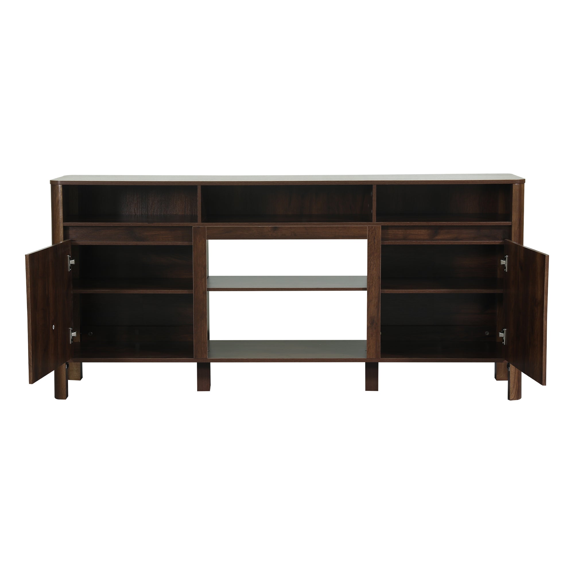 68 Inch Entertainment Center TV Stand with Storage Cabinets & Optional 24 Inch Electric Fireplace