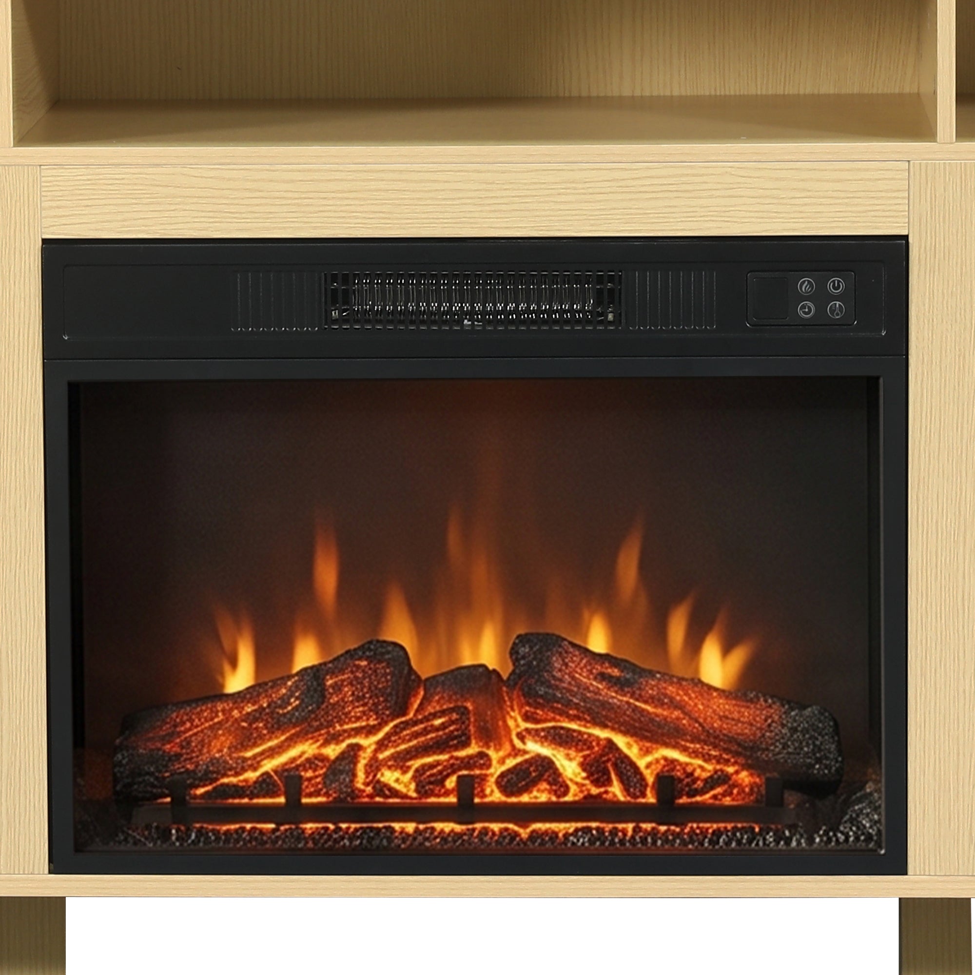 68 Inch Entertainment Center TV Stand with Storage Cabinets & Optional 24 Inch Electric Fireplace