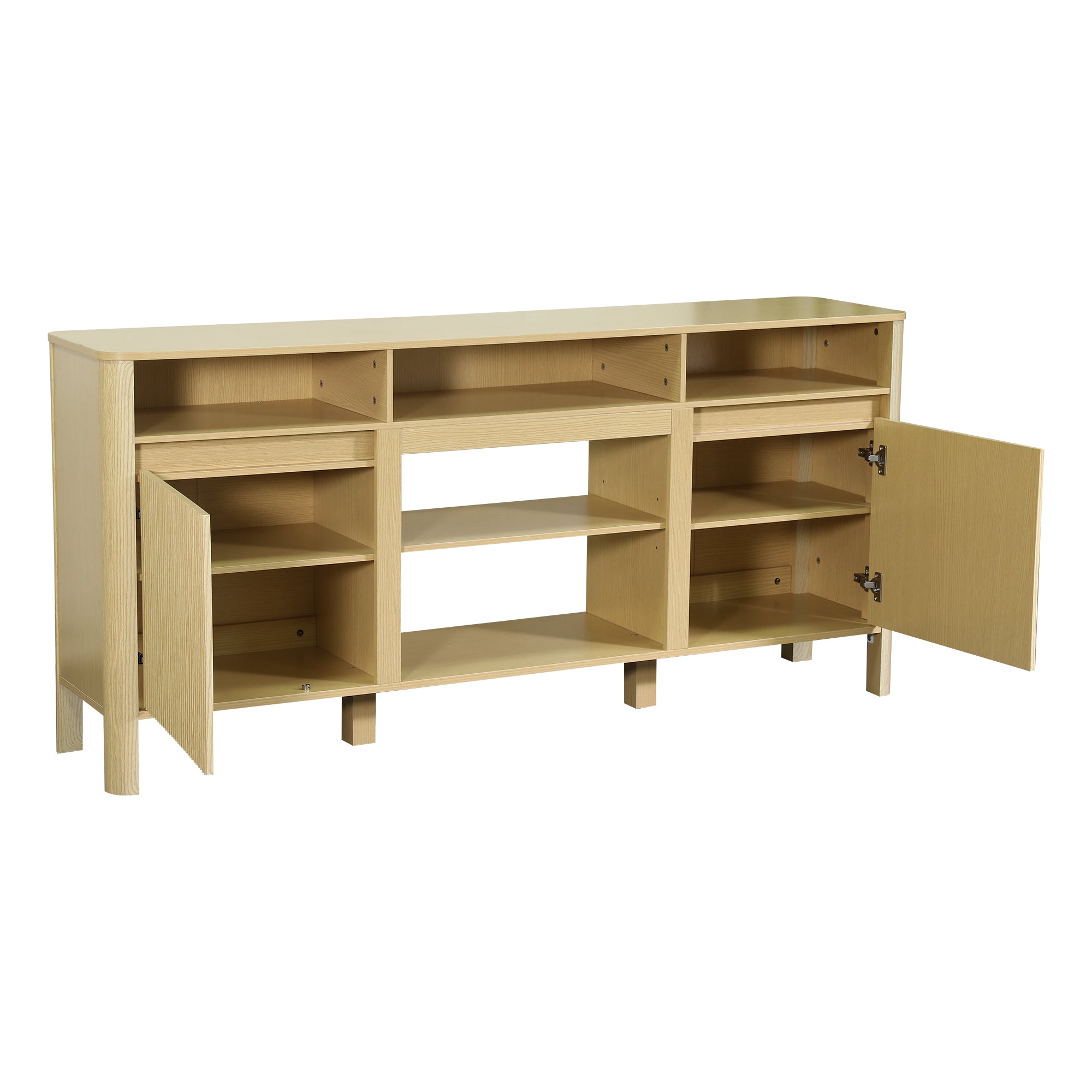 68 Inch Entertainment Center TV Stand with Storage Cabinets & Optional 24 Inch Electric Fireplace