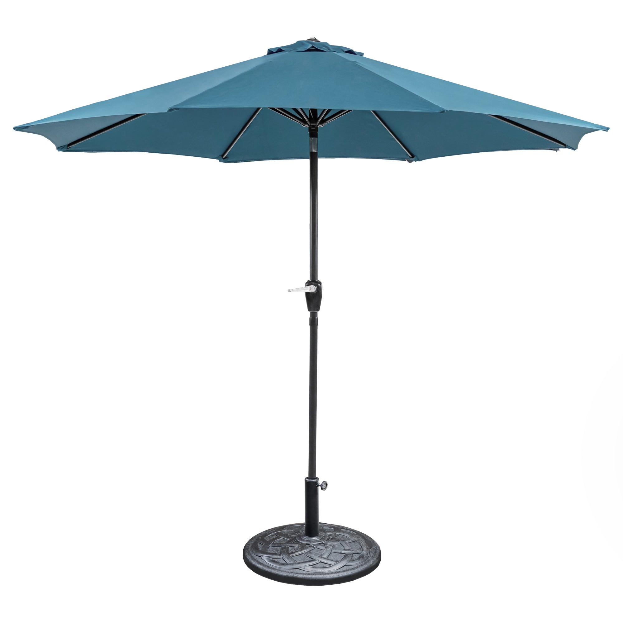 Soli 9' Outdoor Patio Umbrella with Auto Tilt and 21" Round Base