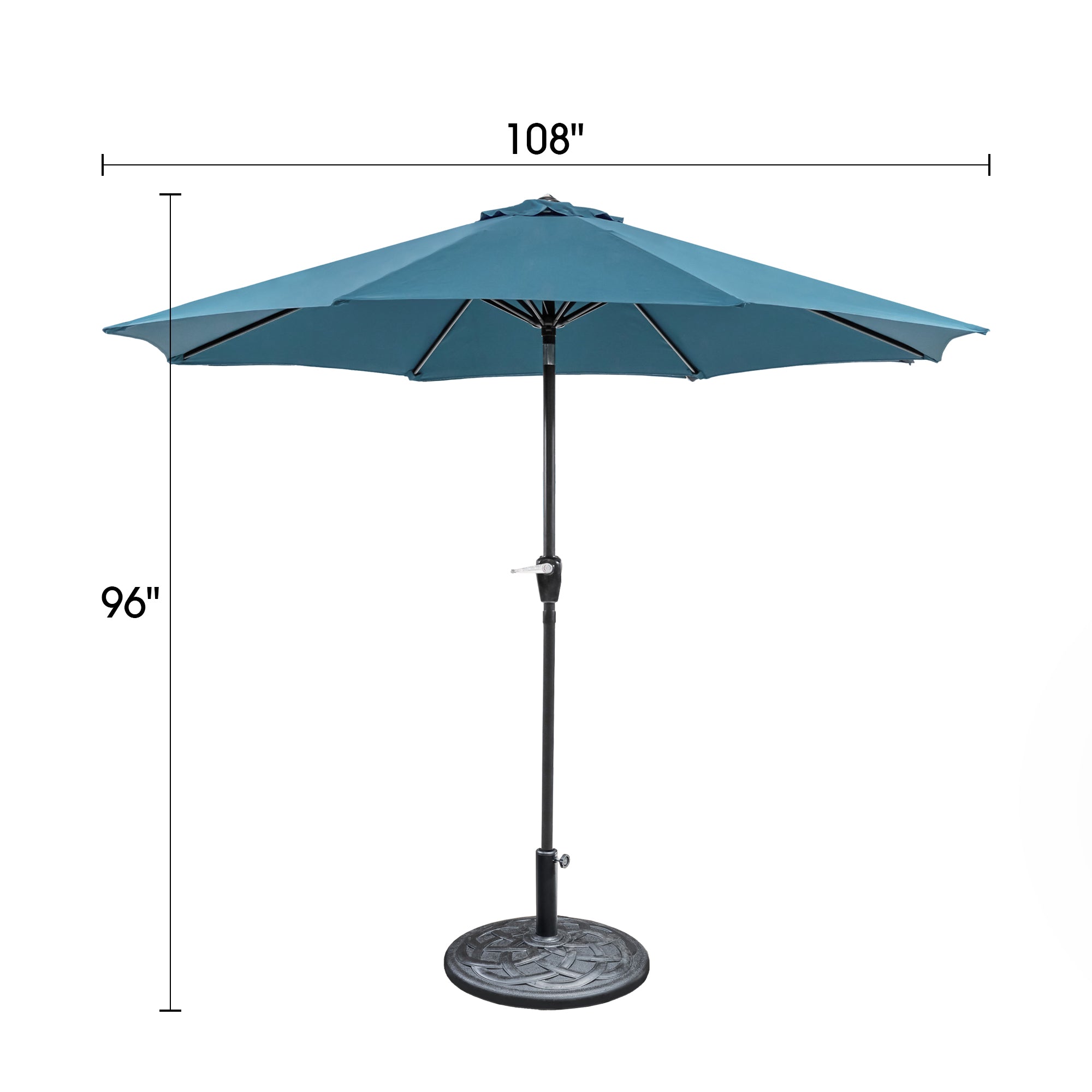 Soli 9' Outdoor Patio Umbrella with Auto Tilt and 21" Round Base