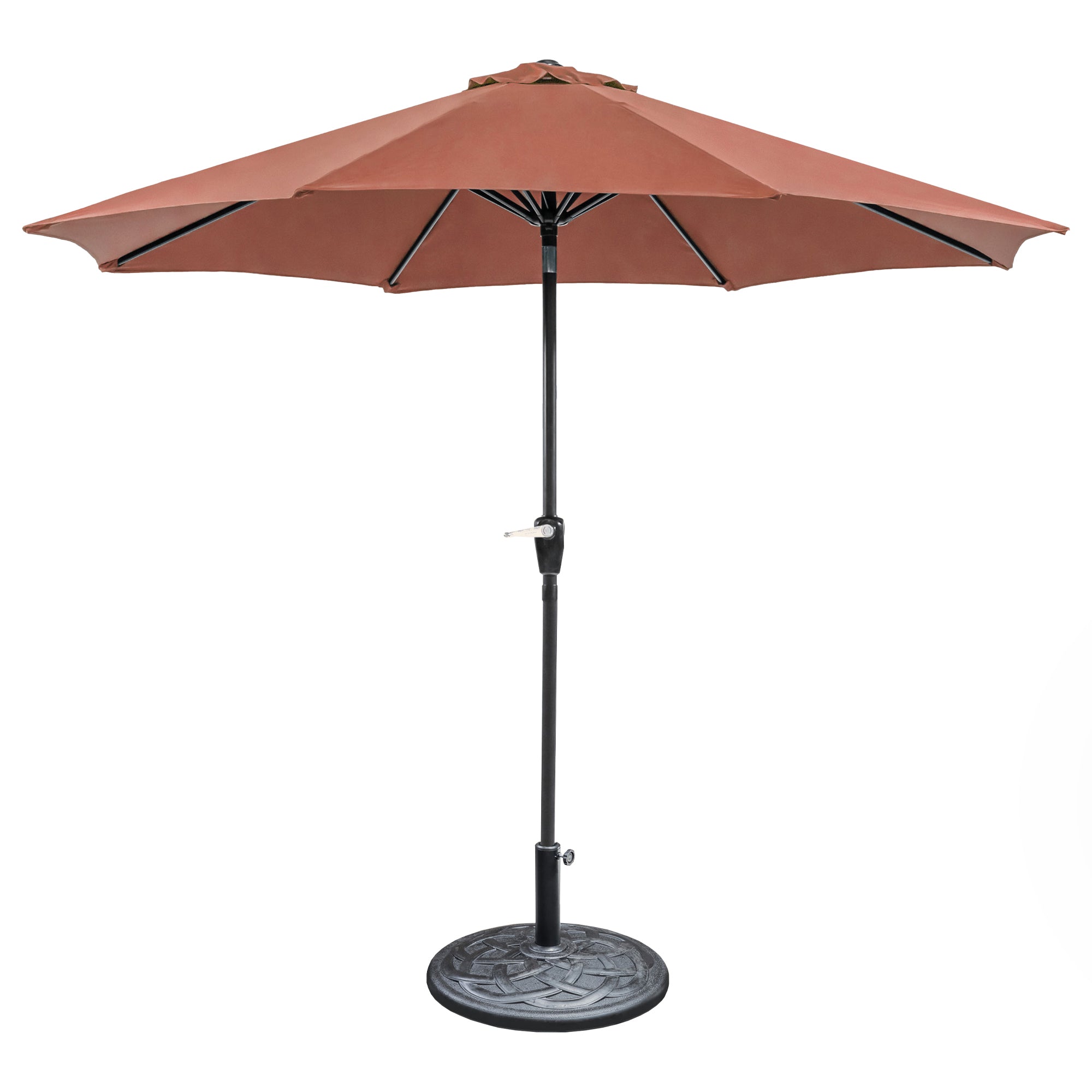Soli 9' Outdoor Patio Umbrella with Auto Tilt and 21" Round Base