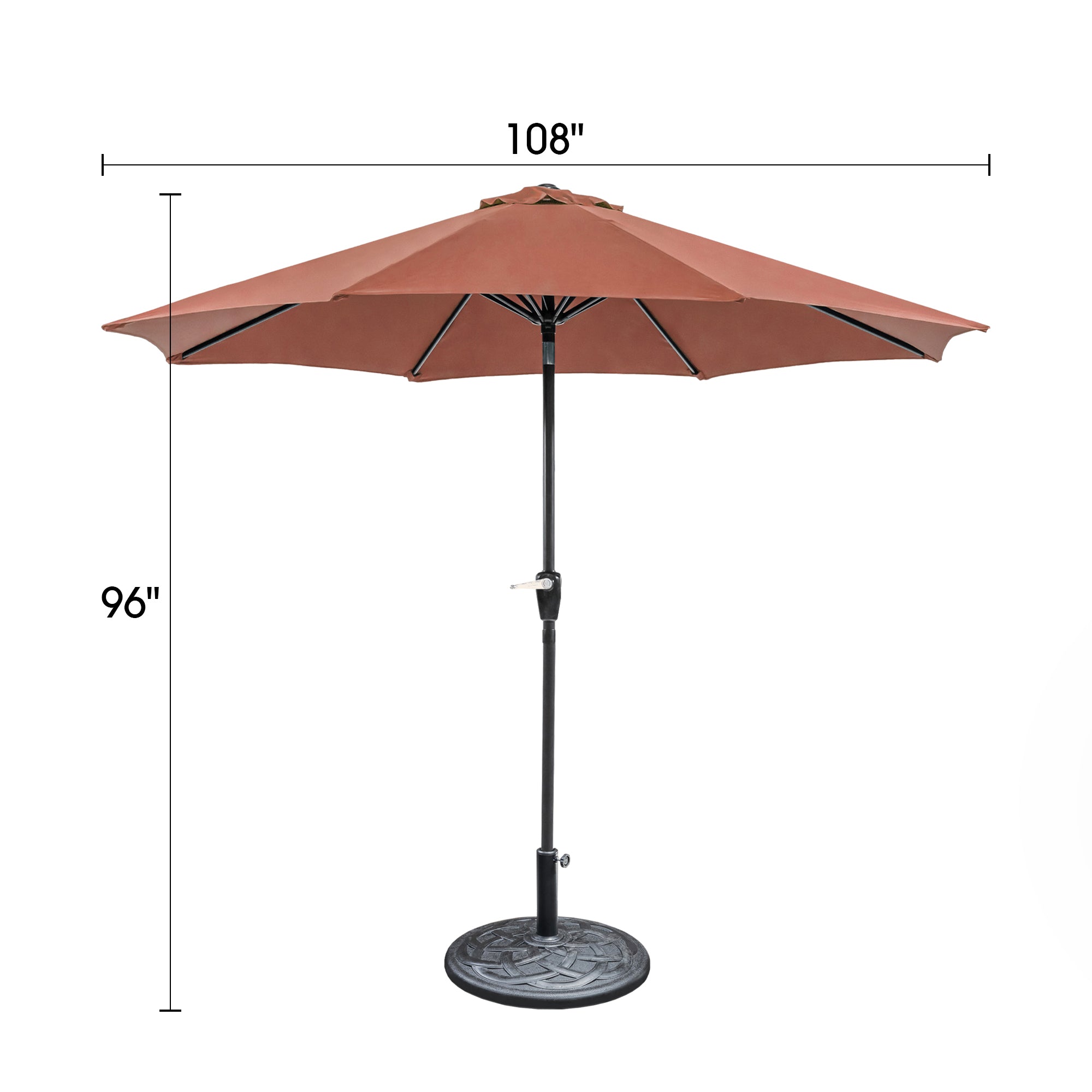 Soli 9' Outdoor Patio Umbrella with Auto Tilt and 21" Round Base