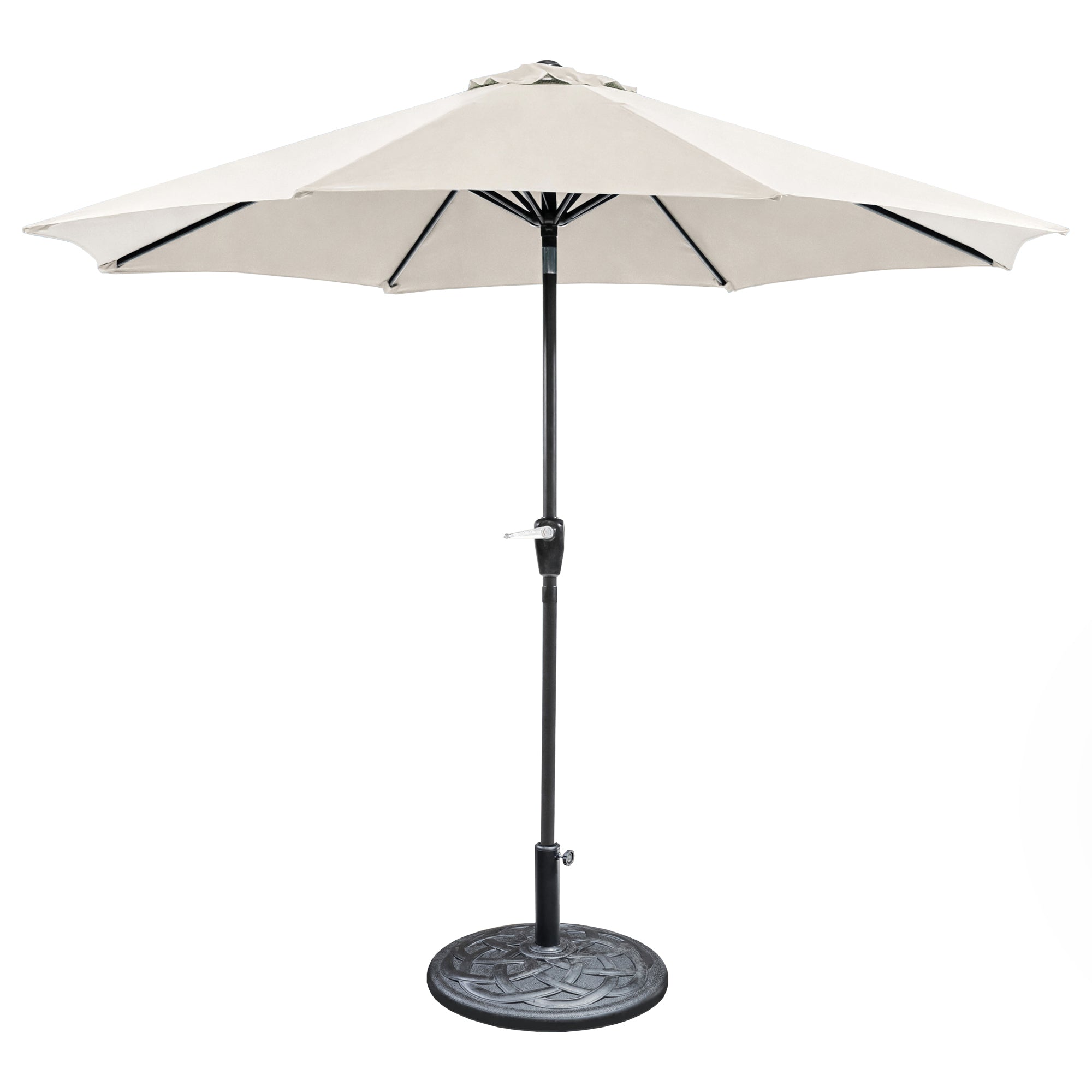 Soli 9' Outdoor Patio Umbrella with Auto Tilt and 21" Round Base