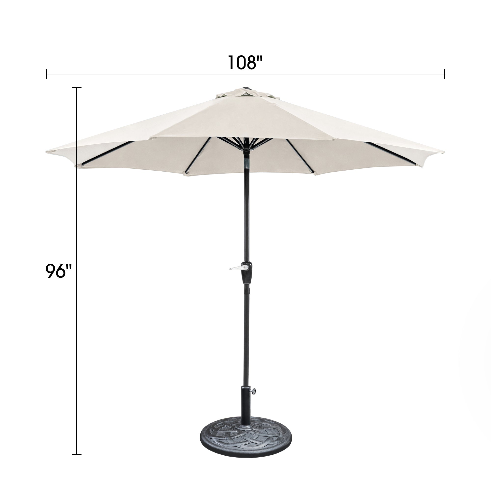 Soli 9' Outdoor Patio Umbrella with Auto Tilt and 21" Round Base