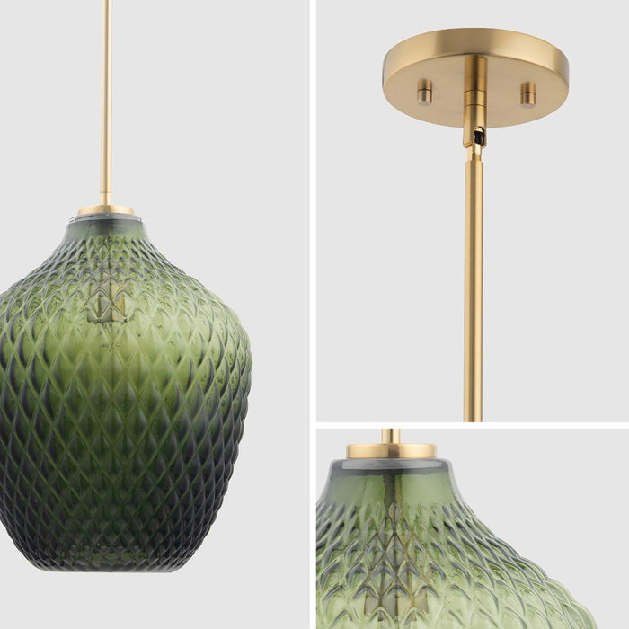 Lavine 1-light Olive Handblown Glass Mini Pendant Light