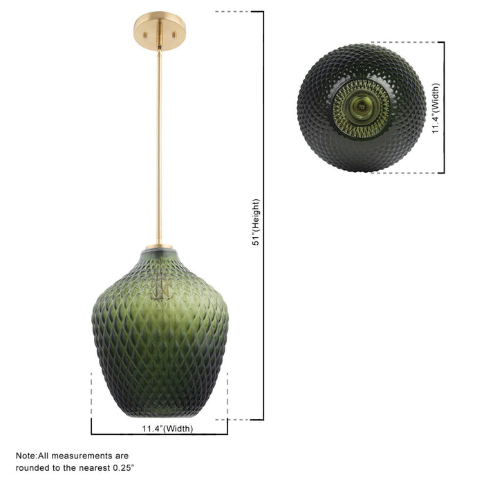 Lavine 1-light Olive Handblown Glass Mini Pendant Light