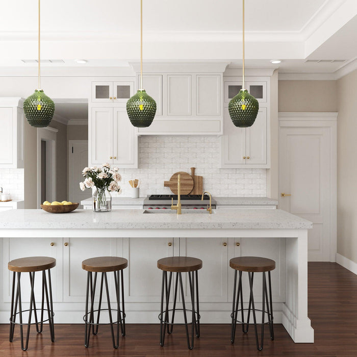 Lavine 1-light Olive Handblown Glass Mini Pendant Light