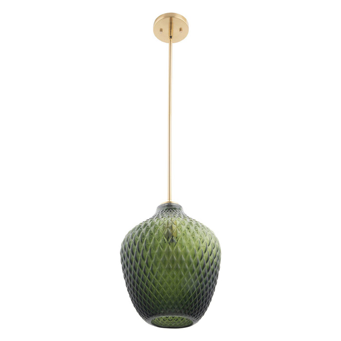Lavine 1-light Olive Handblown Glass Mini Pendant Light