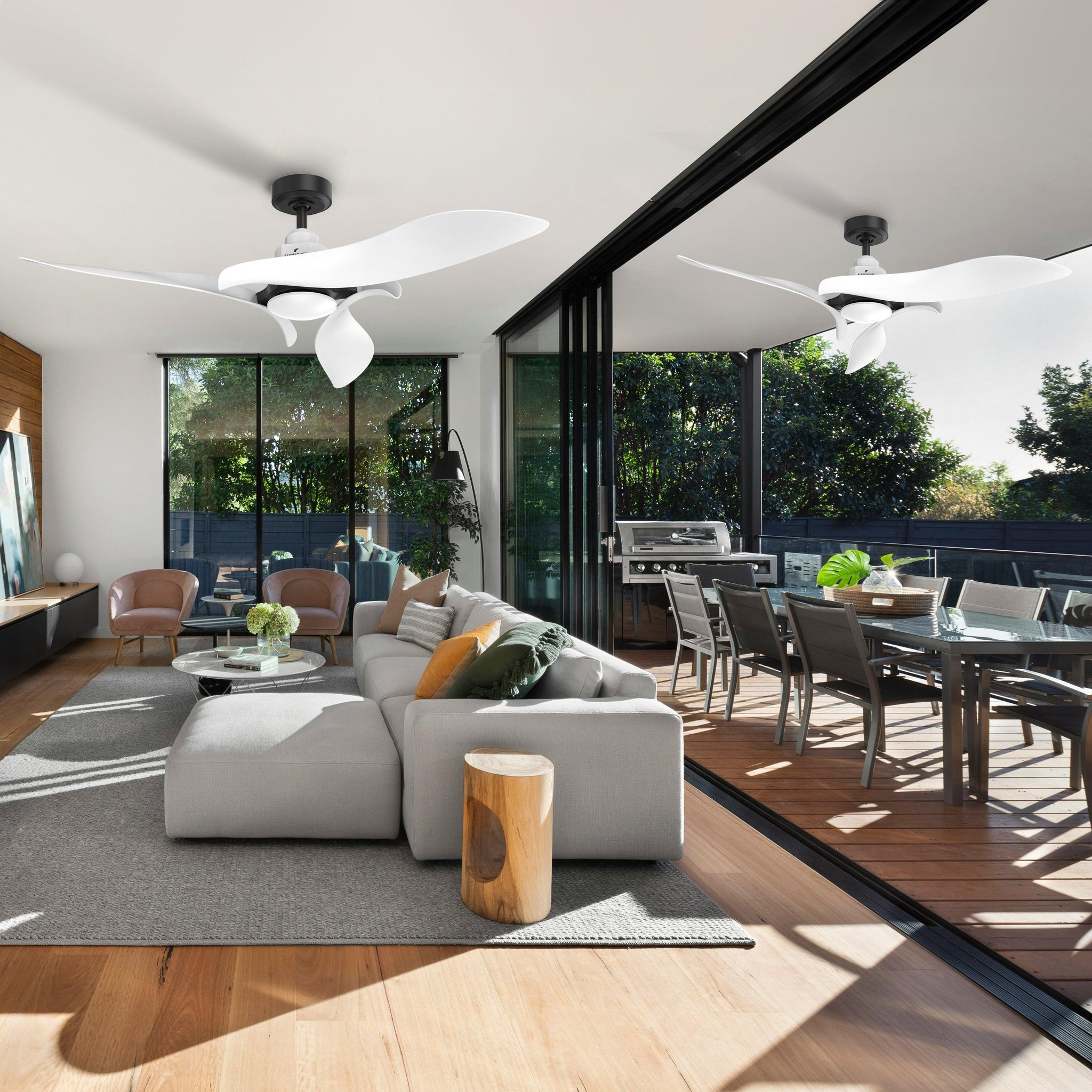 Ventilador de techo negro de 54