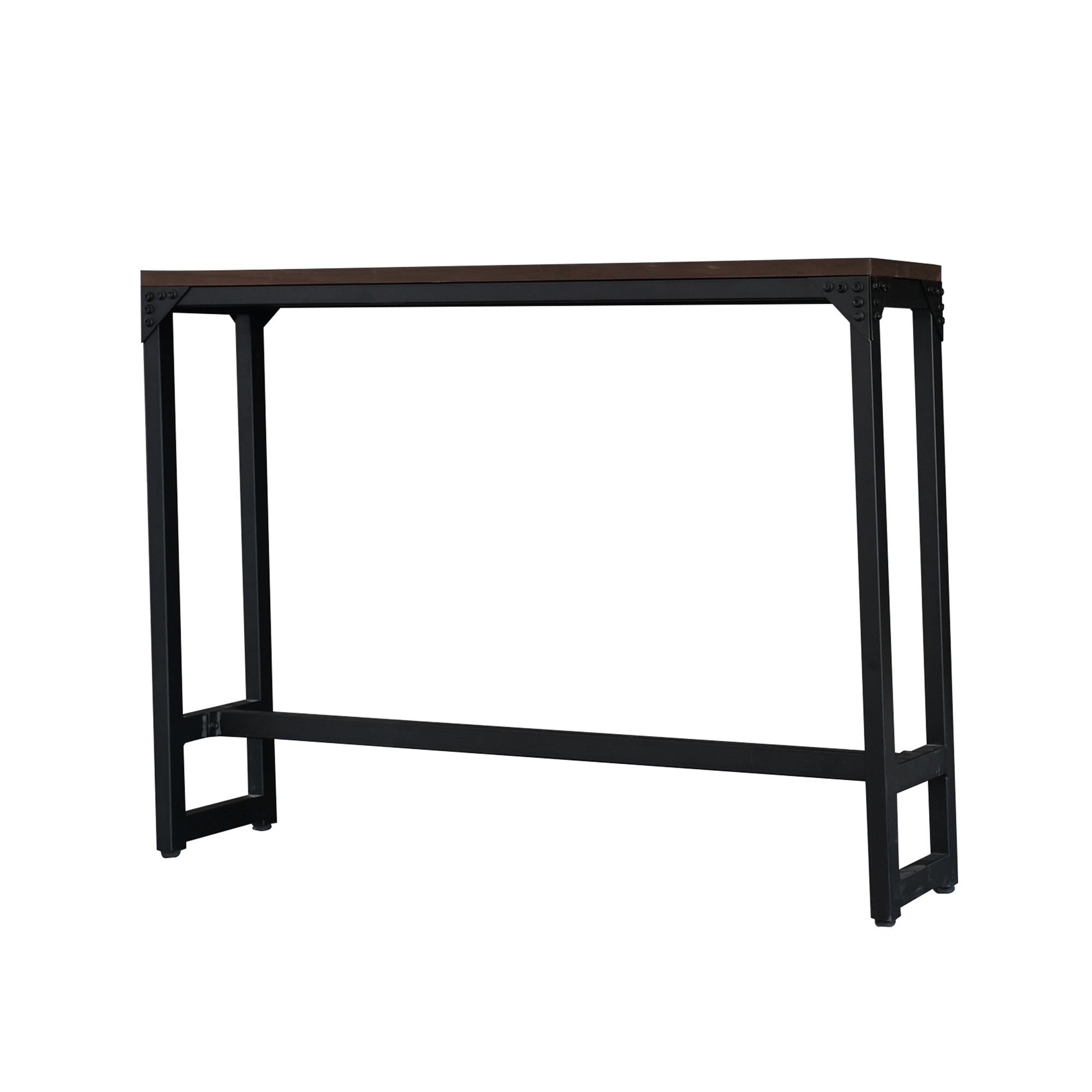 55"W Minimalist Logan Solid Wood and Metal Console Table