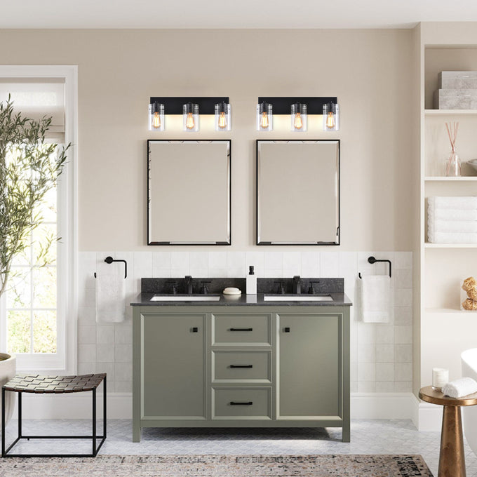 21 Inch Lilith Modern Black 3-Light Mirror Vanity Light