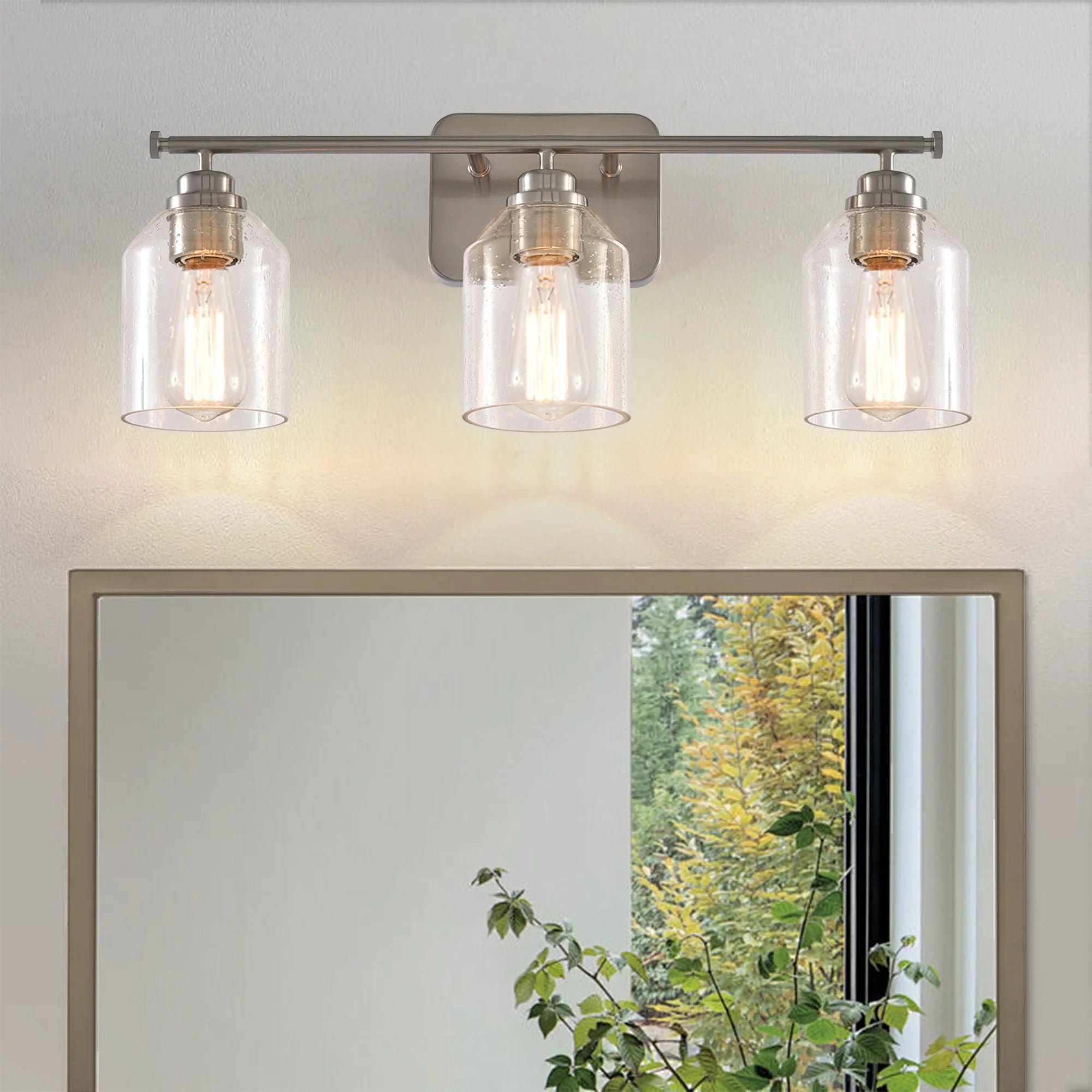 22 Inch Renata Modern Brush Nickel 3-Light Mirror Vanity Light