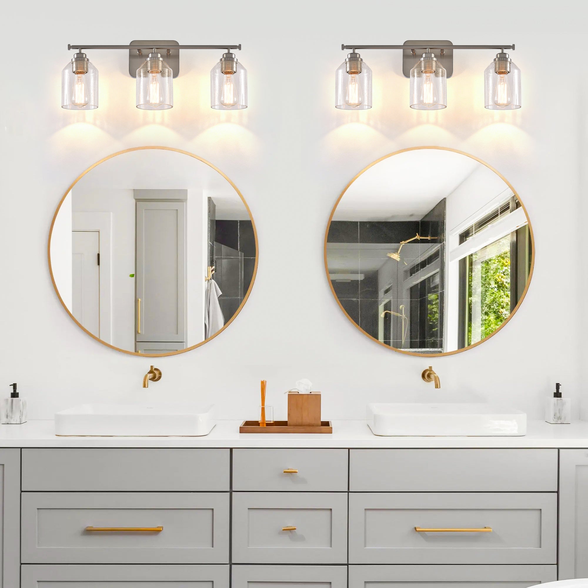 22 Inch Renata Modern Brush Nickel 3-Light Mirror Vanity Light