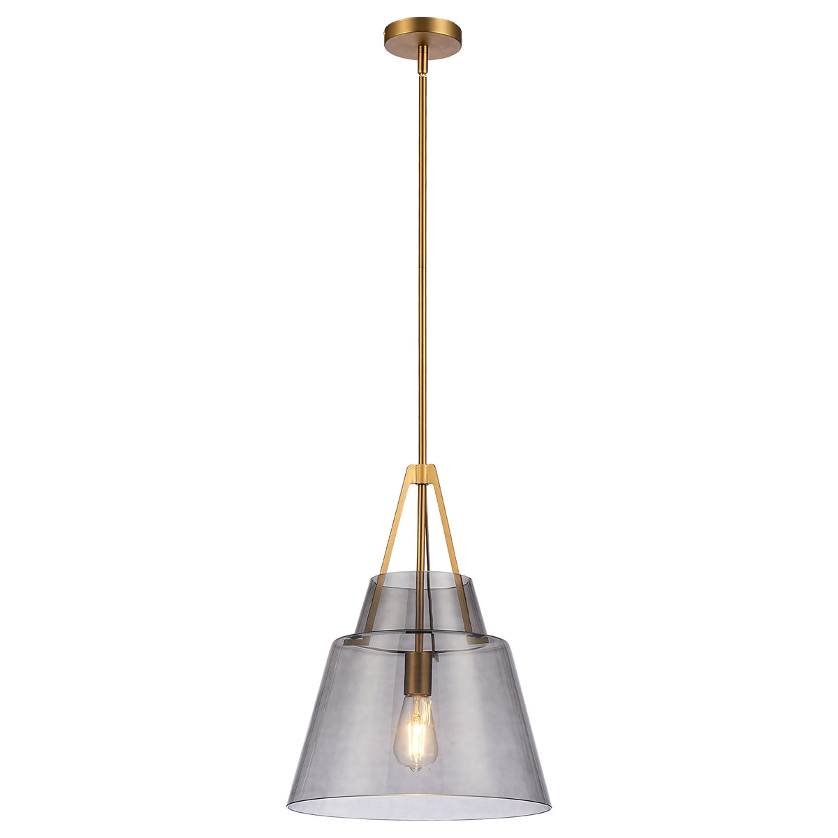 15" Todd Modern 1-Light Brushed Brass Island Pendant Light