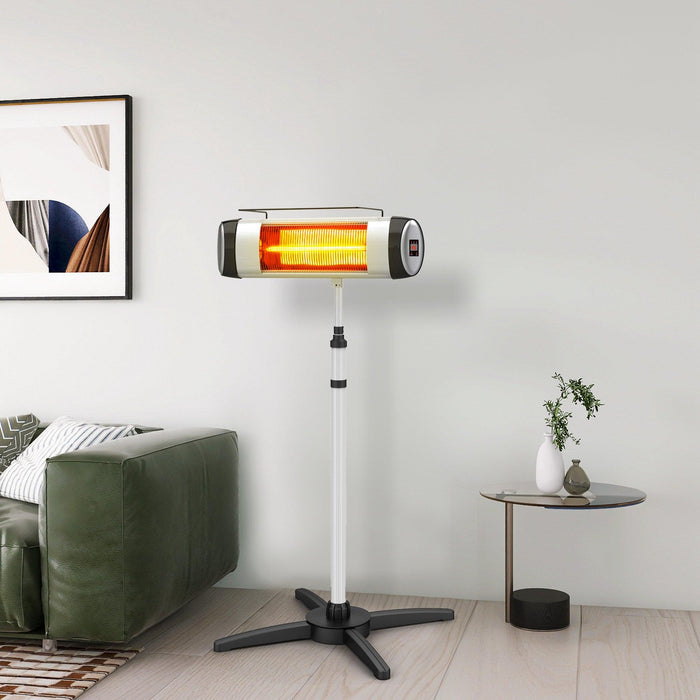 Porch Garden Electric Thermostat Patio Heater Standing Garden 1500W Infrared Heater with Remote Control Outdoor/Indoor