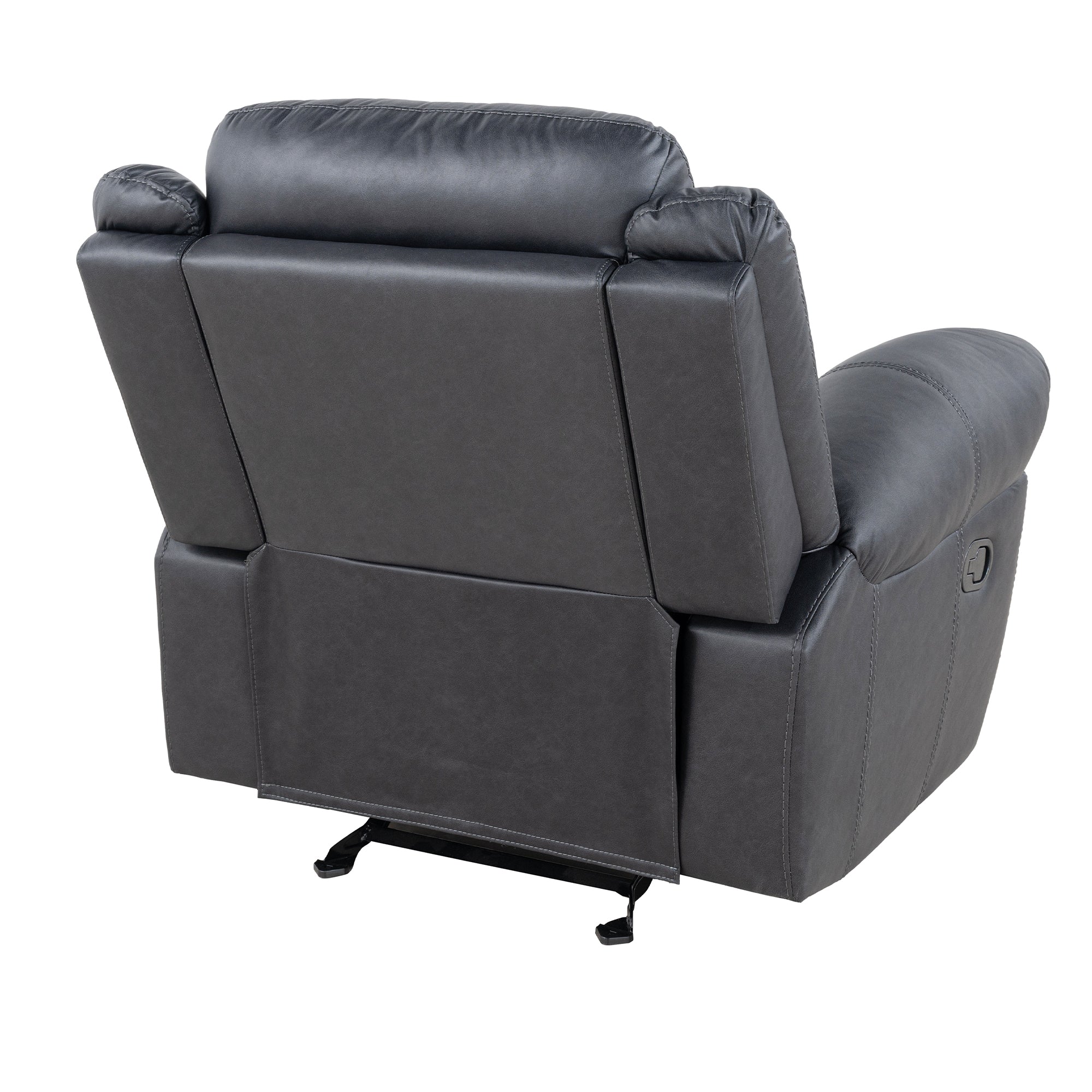 Agata 41 Inch Leatherette Glider Recliner Chair with Pillow Arms