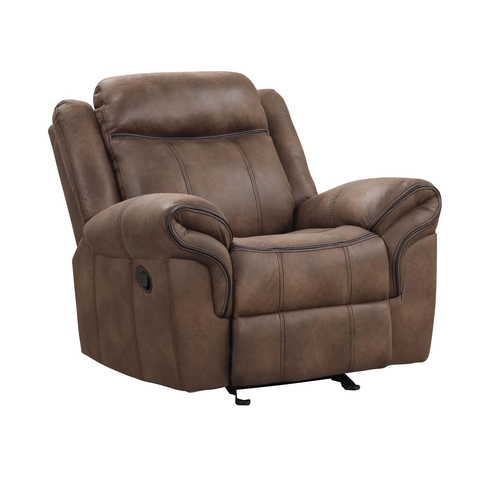 Agata 41 Inch Leatherette Glider Recliner Chair with Pillow Arms