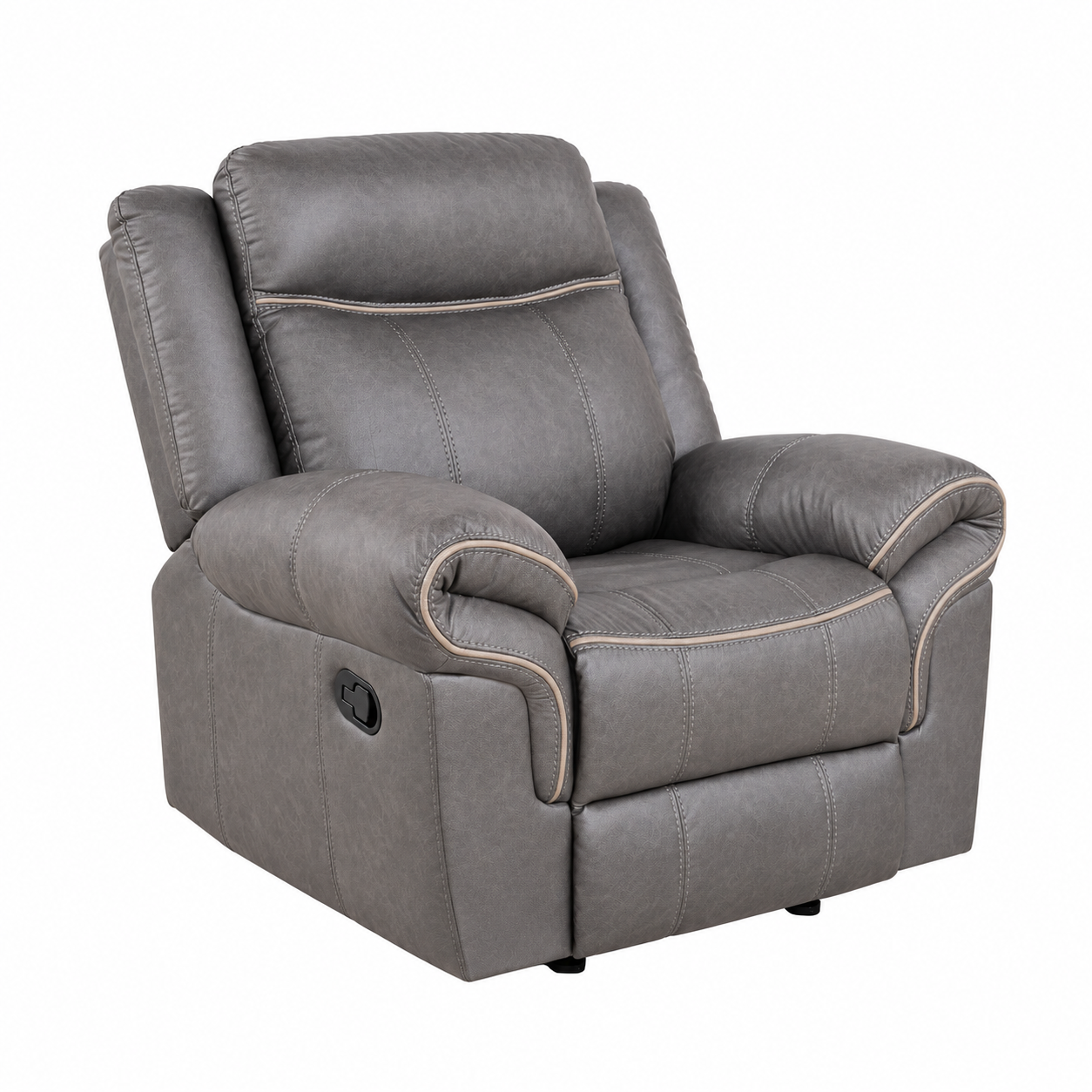 Agata 41 Inch Leatherette Glider Recliner Chair with Pillow Arms