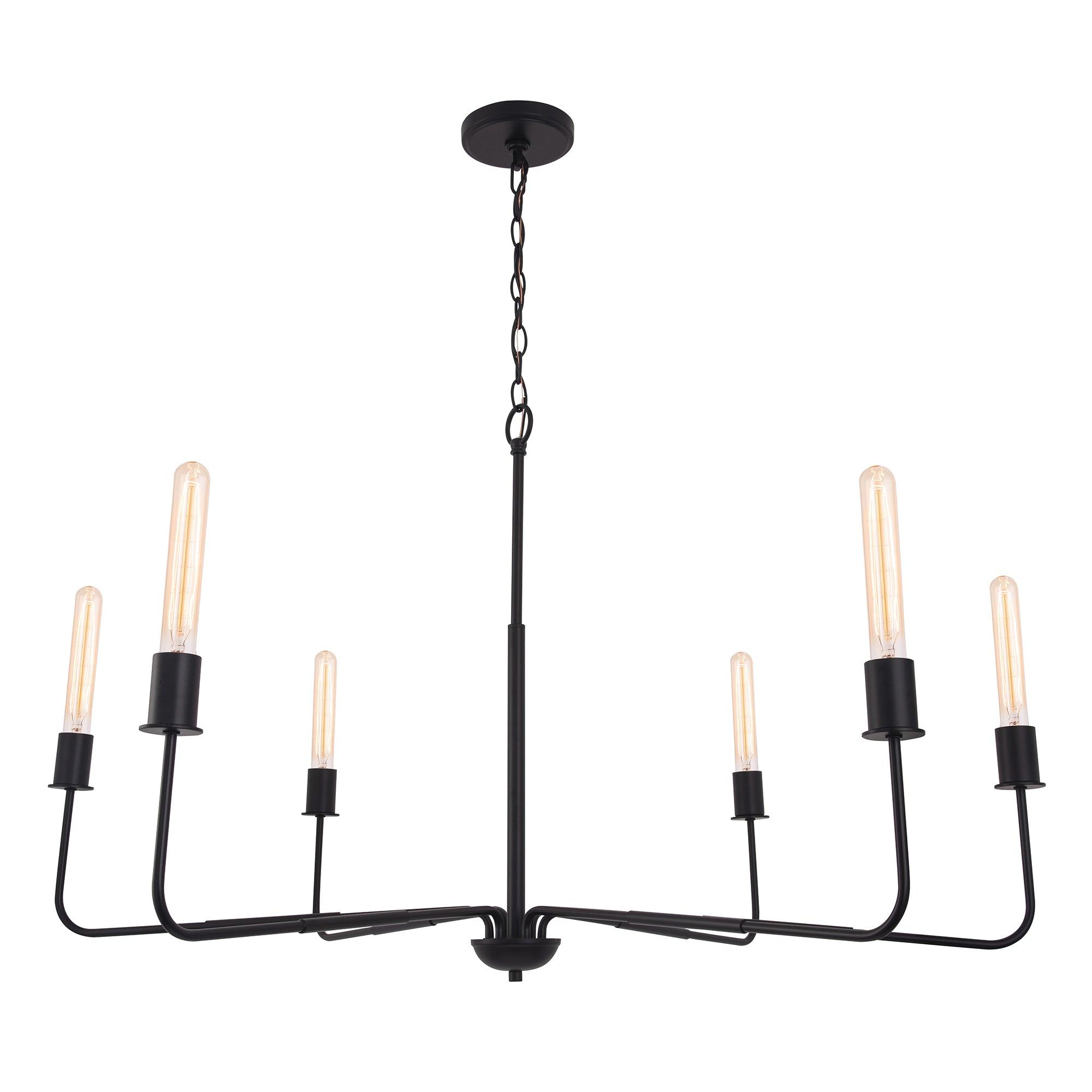 Lámpara de araña industrial tradicional radiante de 6 luces regulable