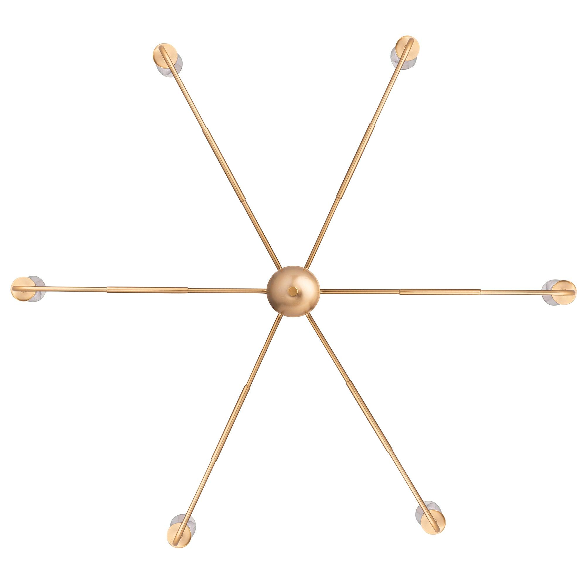 Lámpara de araña industrial tradicional radiante de 6 luces regulable