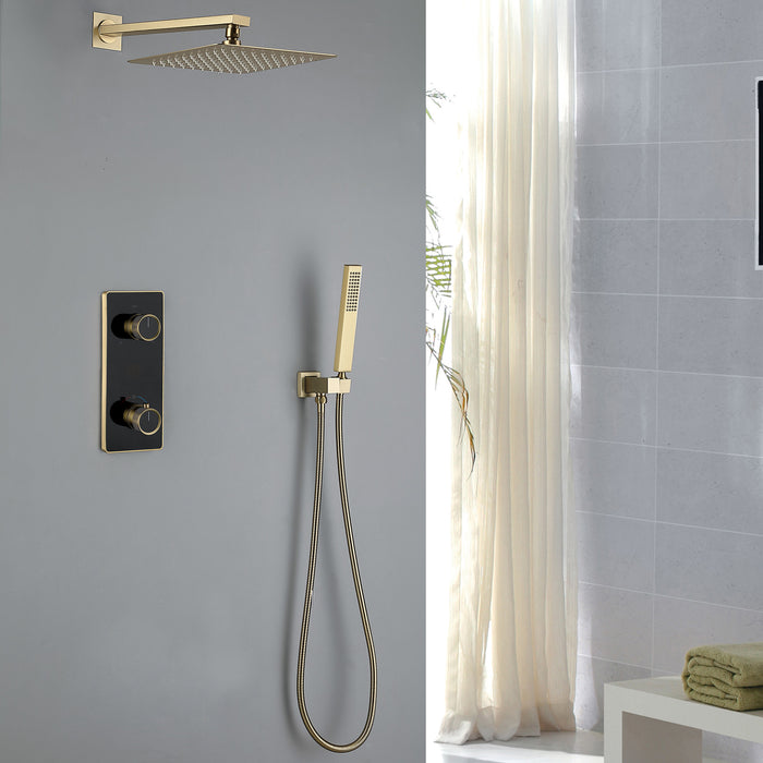 Digital Display Constant Temperature 2-Function Bathroom Shower with 2-Spray Rain Shower Faucet