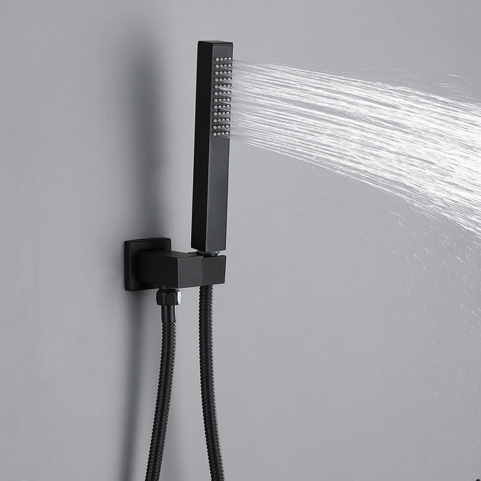 Black Smart Digital Display Panel Thermostatic Two-function Bathroom Shower System