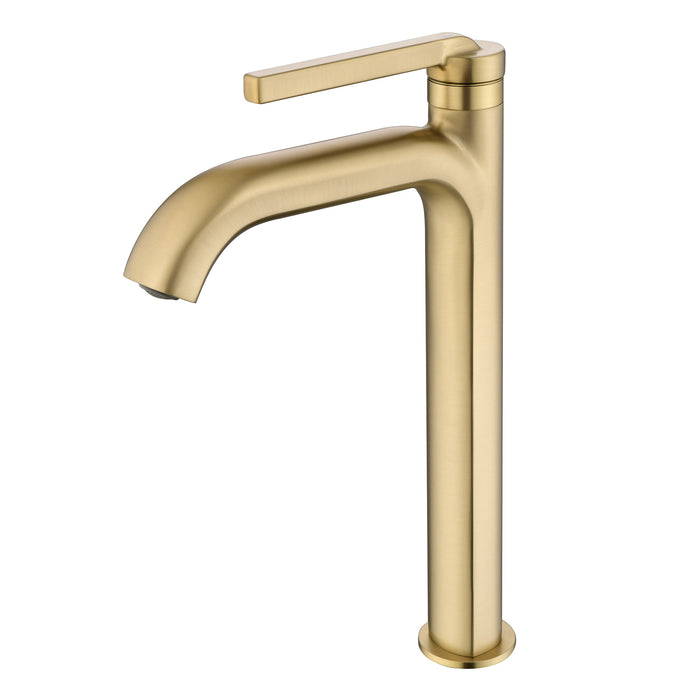 Single Handle Bathroom Vessel Sink Faucet Brass Modern Single Holes Bathroom High Tall Faucets in Black or Brushed Gold