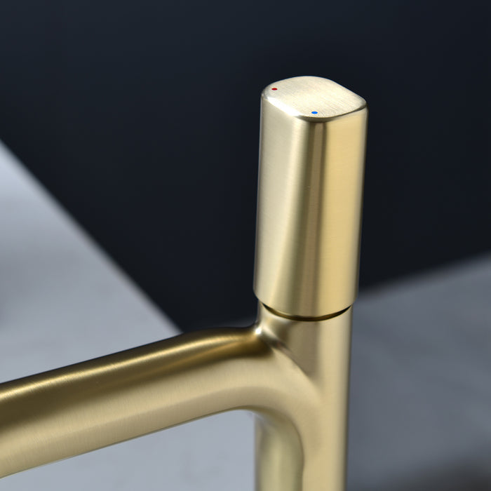 Tall Single Handle Bathroom Faucet Brass Deck Mount Modern 1 Hole Bathroom Sink Basin Taps Matte Black or Brushed Gold