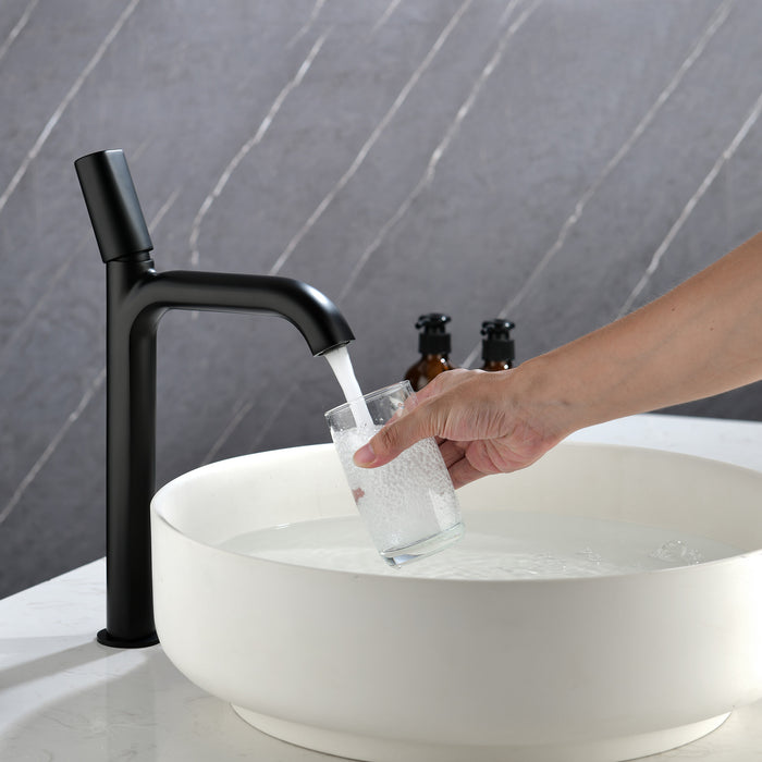 Tall Single Handle Bathroom Faucet Brass Deck Mount Modern 1 Hole Bathroom Sink Basin Taps Matte Black or Brushed Gold