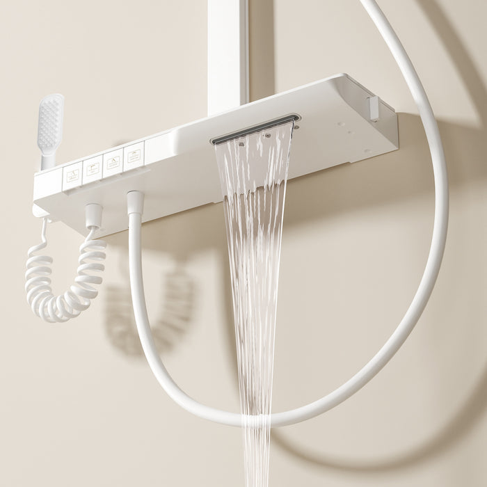 Wall Mounted Modern White or Gray Bathroom Shower System