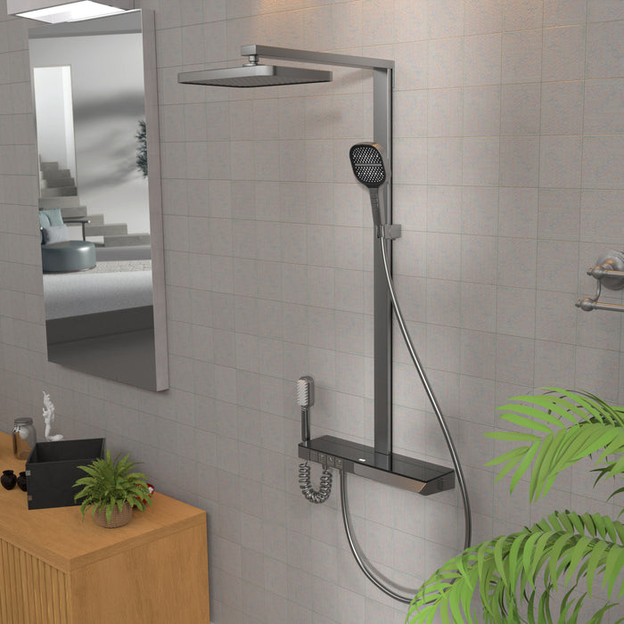 Wall Mounted Modern White or Gray Bathroom Shower System