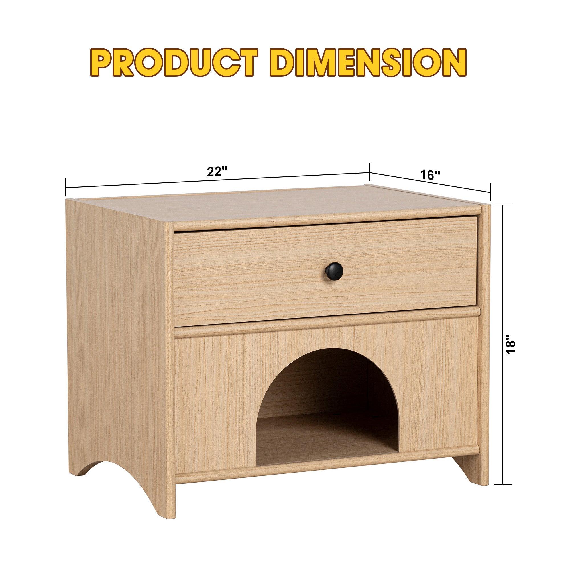 Mesa auxiliar Travis Modern Natural de 22 pulgadas con rincón apto para mascotas