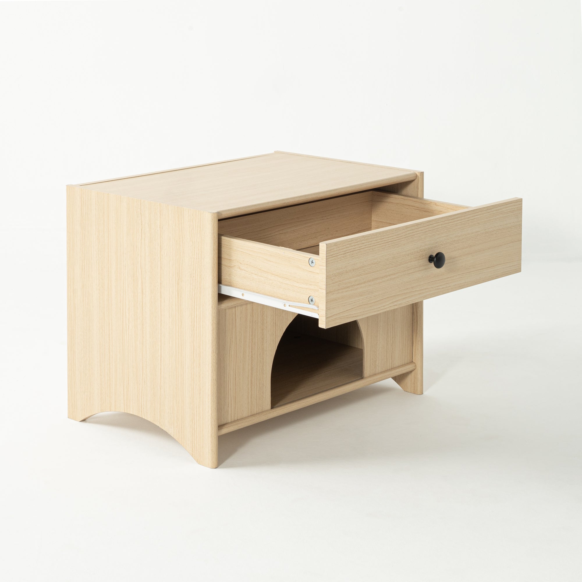 Mesa auxiliar Travis Modern Natural de 22 pulgadas con rincón apto para mascotas